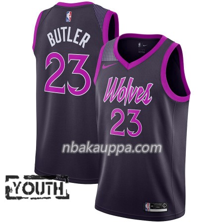 Minnesota Timberwolves Jimmy Butler 23 2018-19 Nike City Edition Violetti Pelipaidat Swingman - Lasten